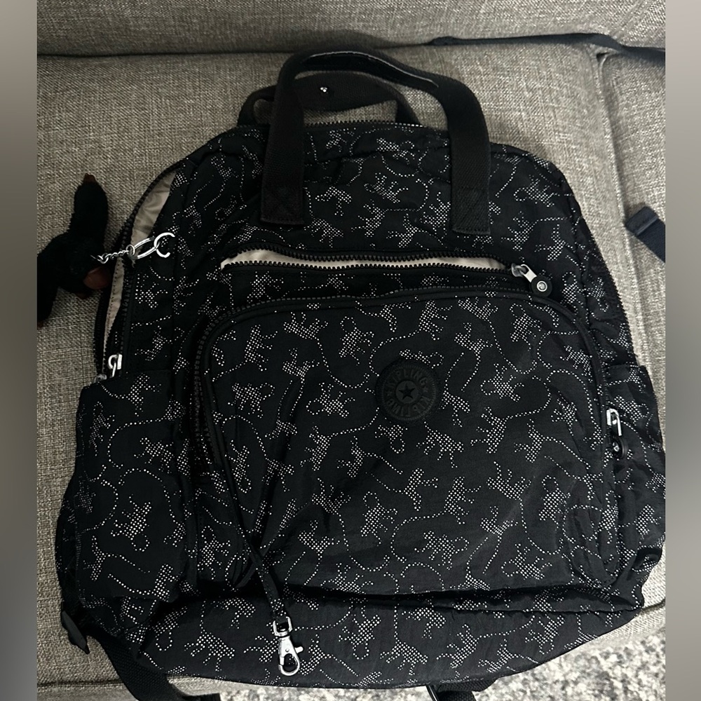 Kipling Black and white patterned diaper bag
